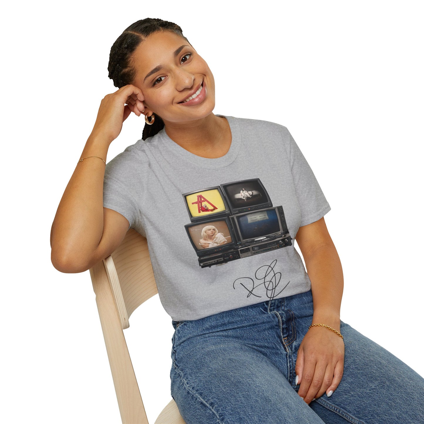 Alt Pop Retro TV Stack Collage T-Shirt