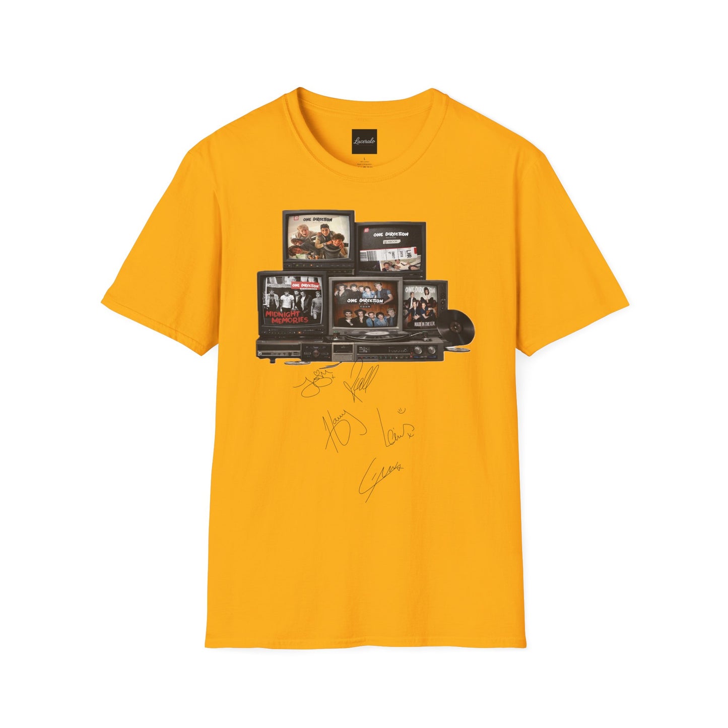 One Direction Retro TV Stack Collage T-Shirt