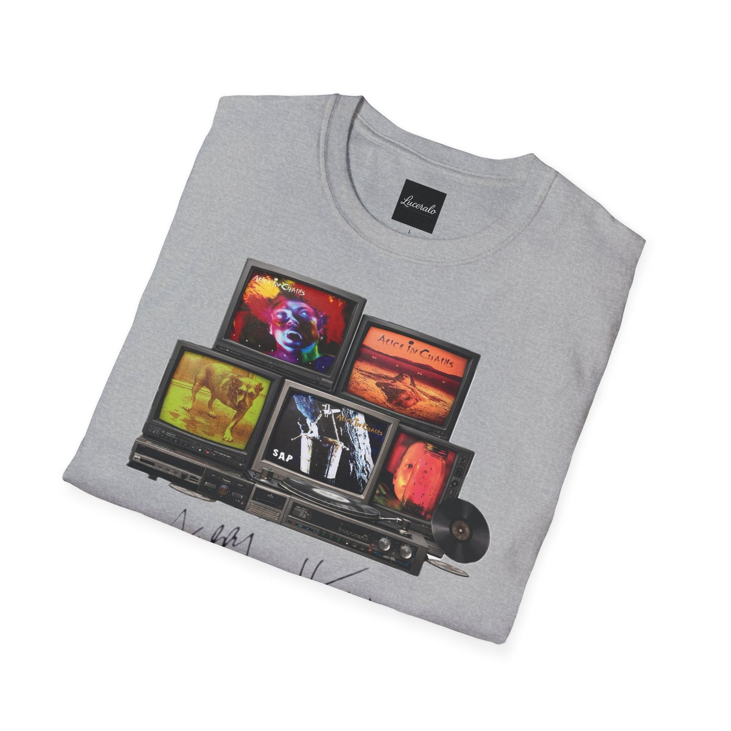 Alice in Chains Retro TV Stack Collage T-Shirt