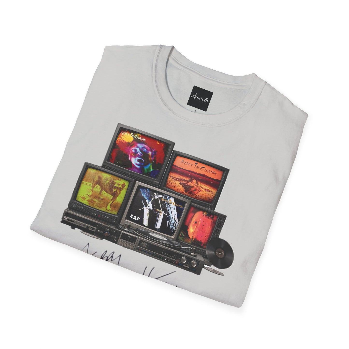 Alice in Chains Retro TV Stack Collage T-Shirt