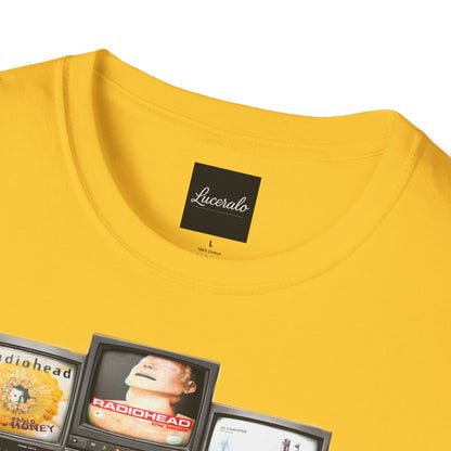 Radiohead Retro TV Stack Collage T-Shirt
