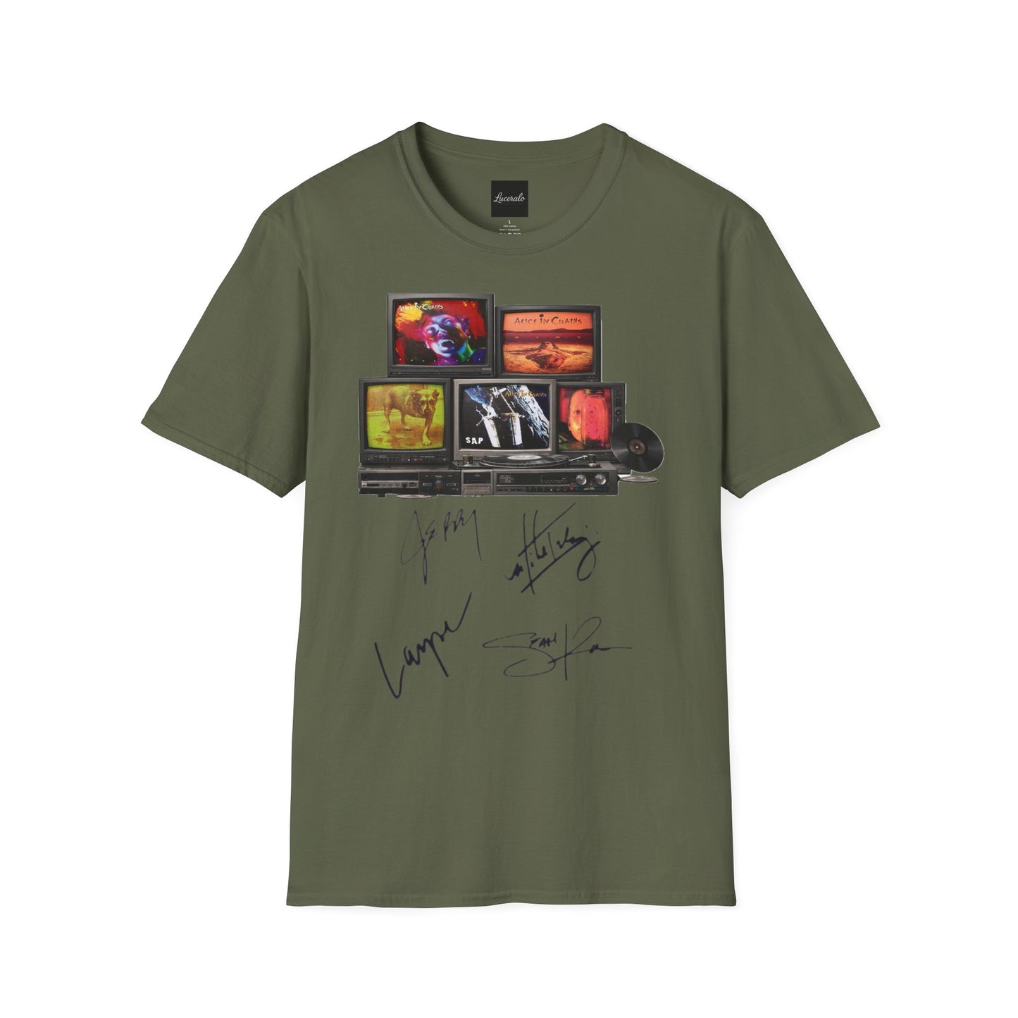Alice in Chains Retro TV Stack Collage T-Shirt