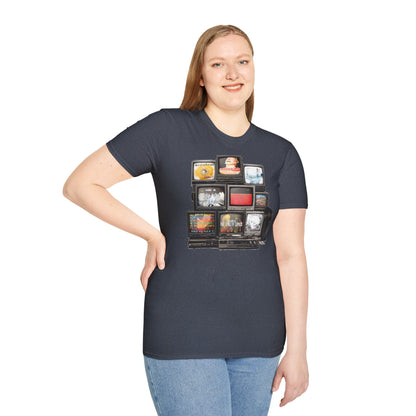 Radiohead Retro TV Stack Collage T-Shirt
