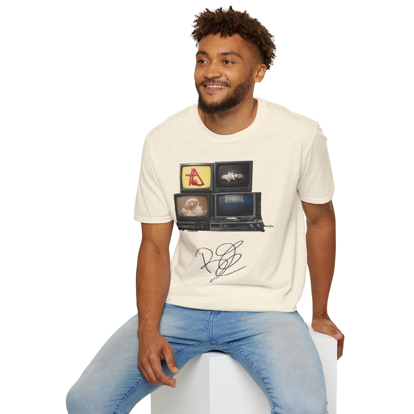 Alt Pop Retro TV Stack Collage T-Shirt