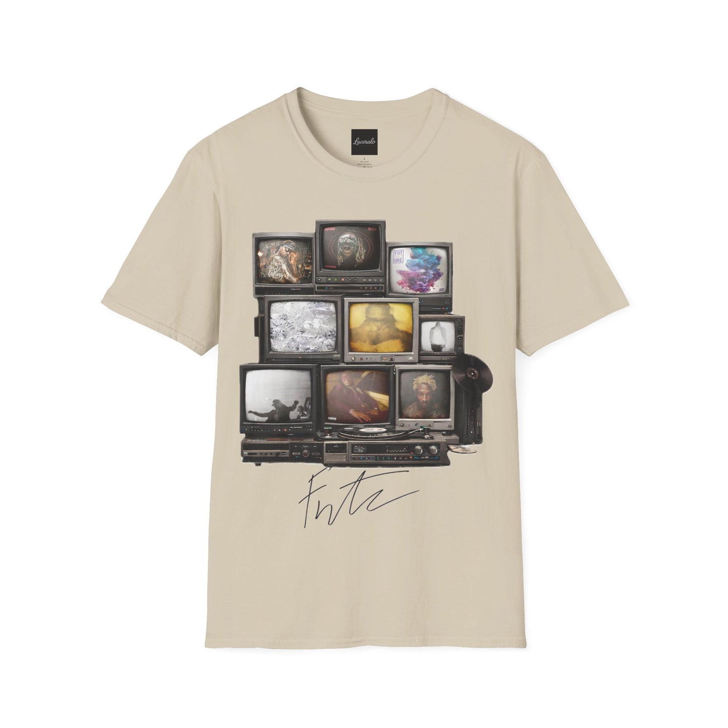 Future Retro TV Stack Collage T-Shirt
