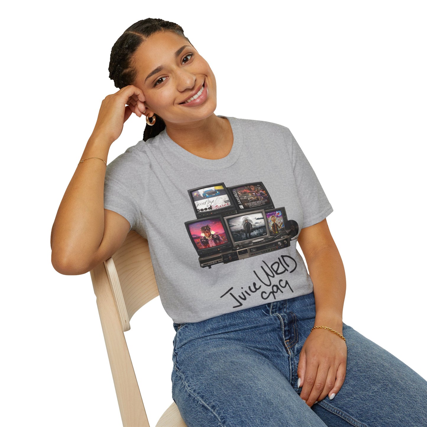 Juice Wrld Retro TV Stack Collage T-Shirt