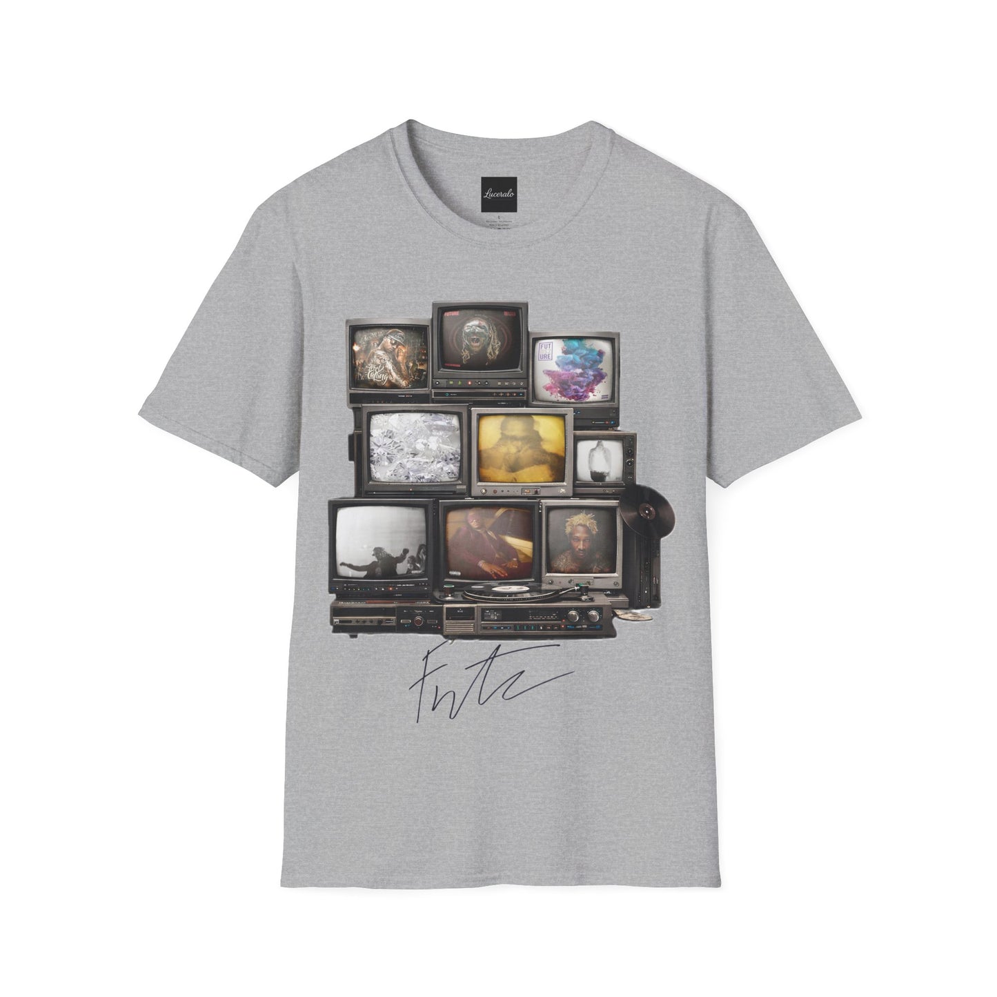 Future Retro TV Stack Collage T-Shirt