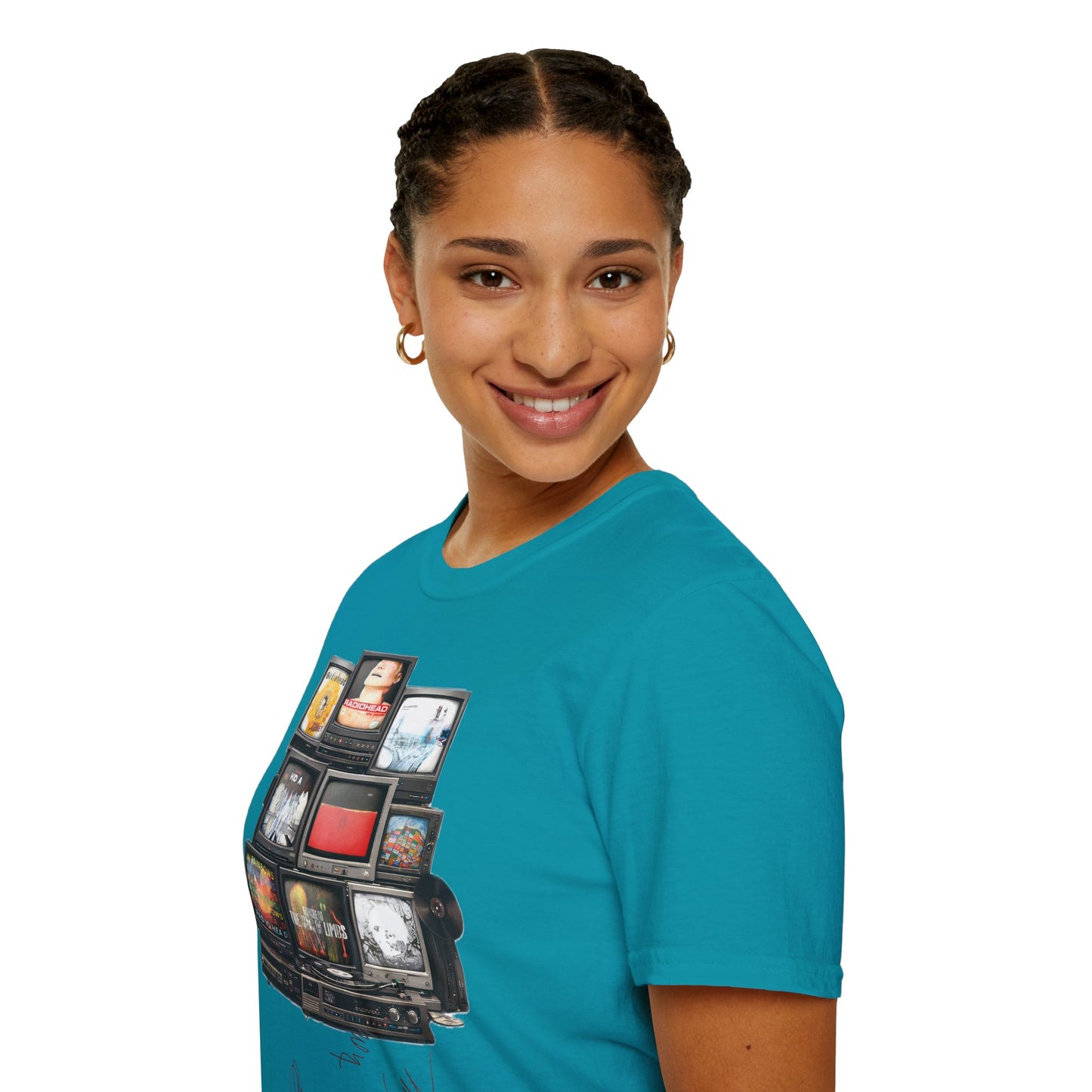 Radiohead Retro TV Stack Collage T-Shirt
