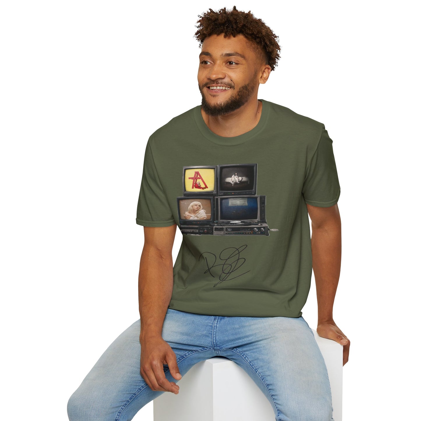 Alt Pop Retro TV Stack Collage T-Shirt