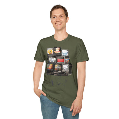 Radiohead Retro TV Stack Collage T-Shirt