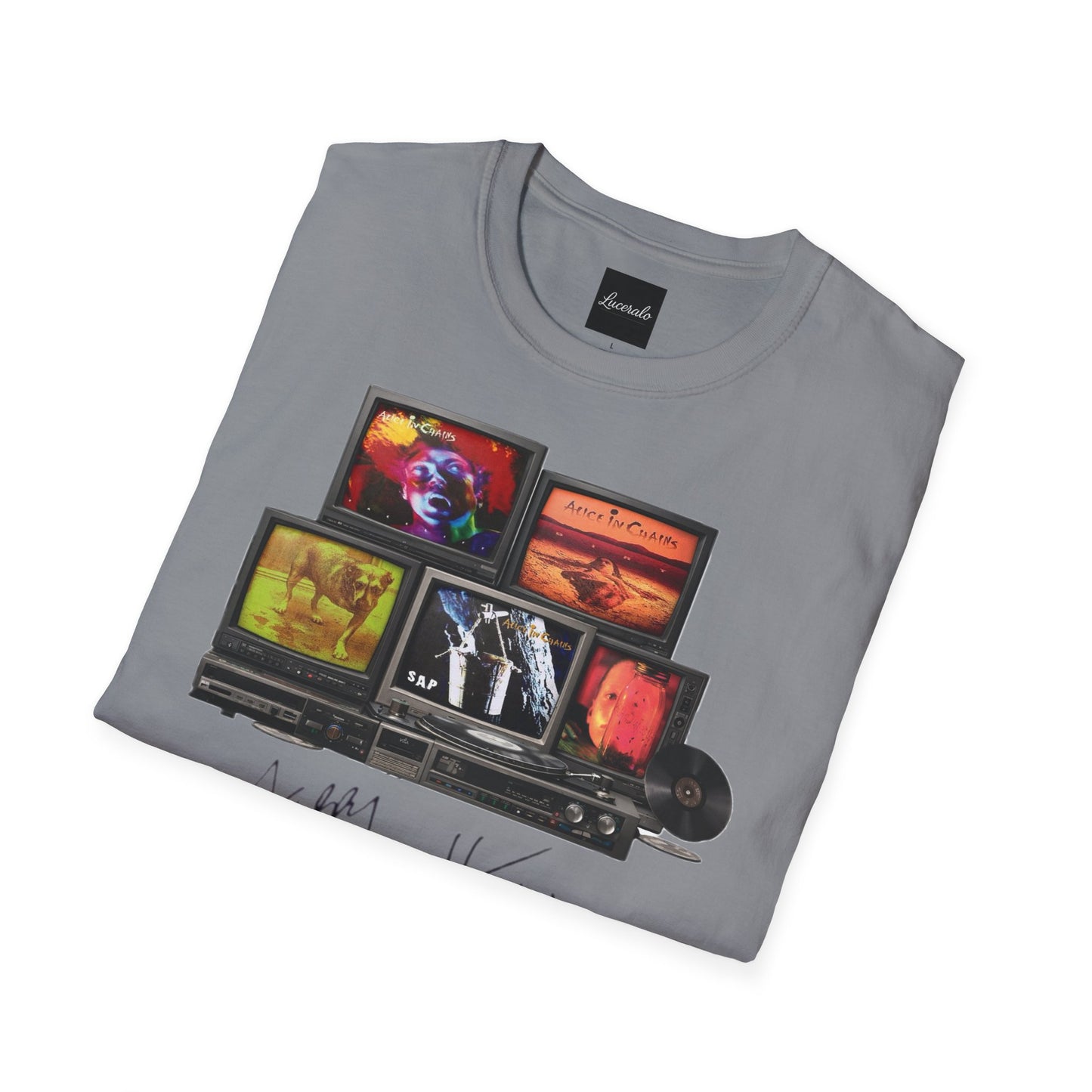 Alice in Chains Retro TV Stack Collage T-Shirt