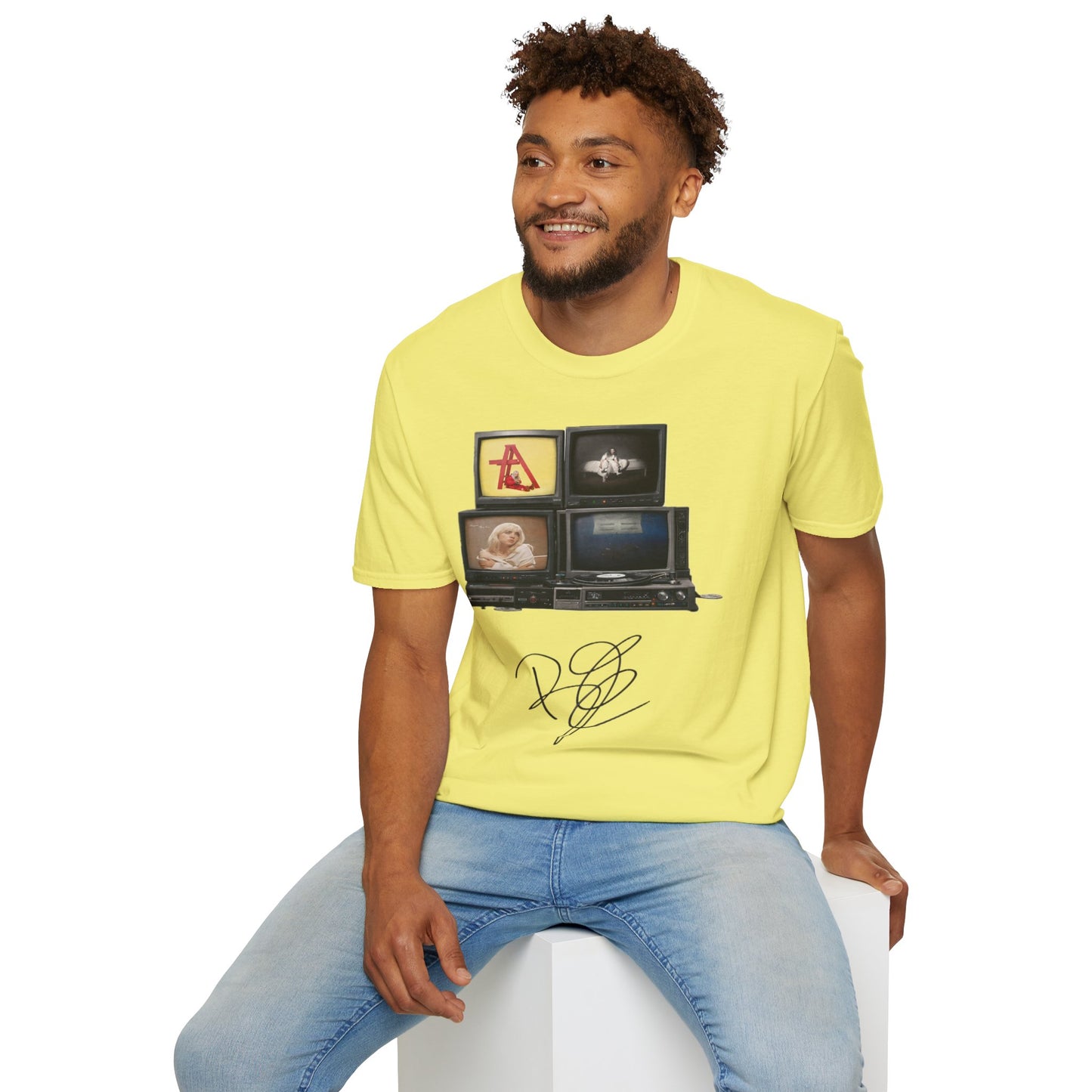 Alt Pop Retro TV Stack Collage T-Shirt