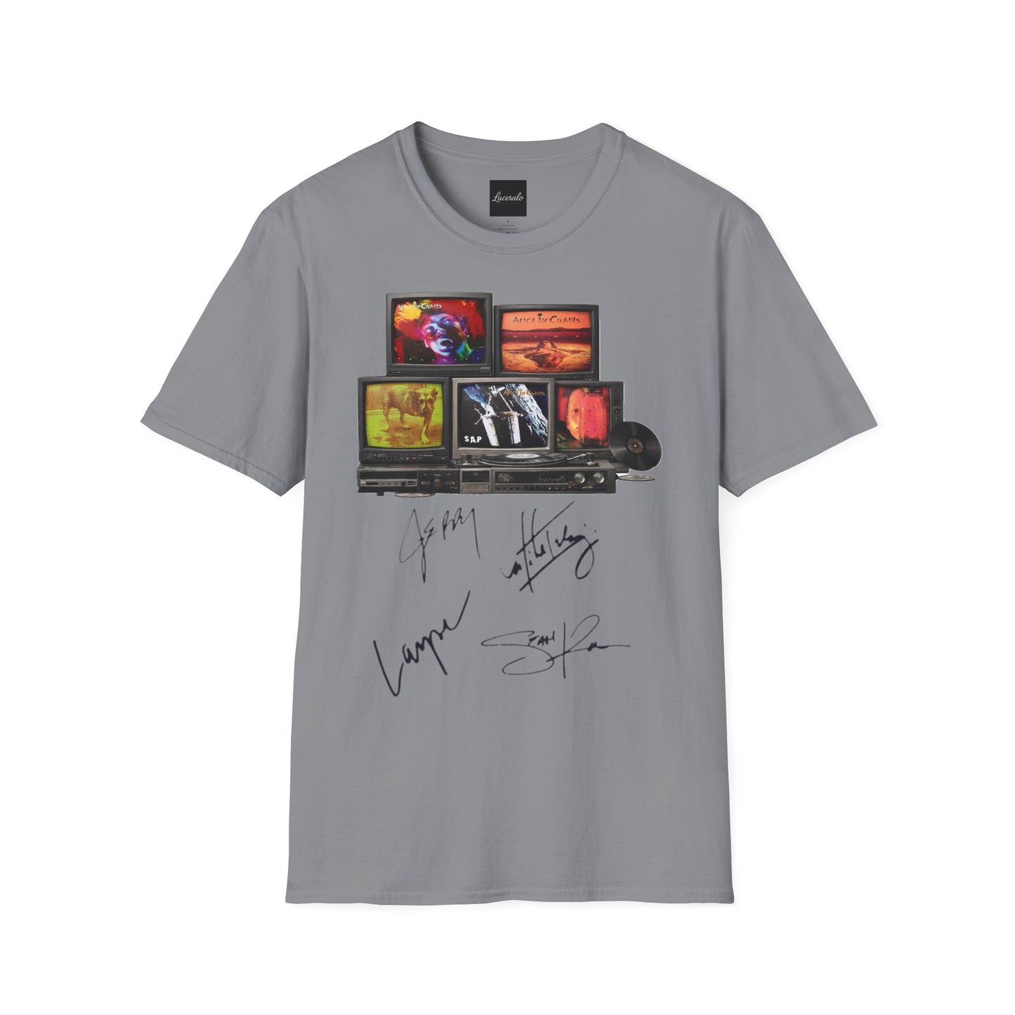 Alice in Chains Retro TV Stack Collage T-Shirt