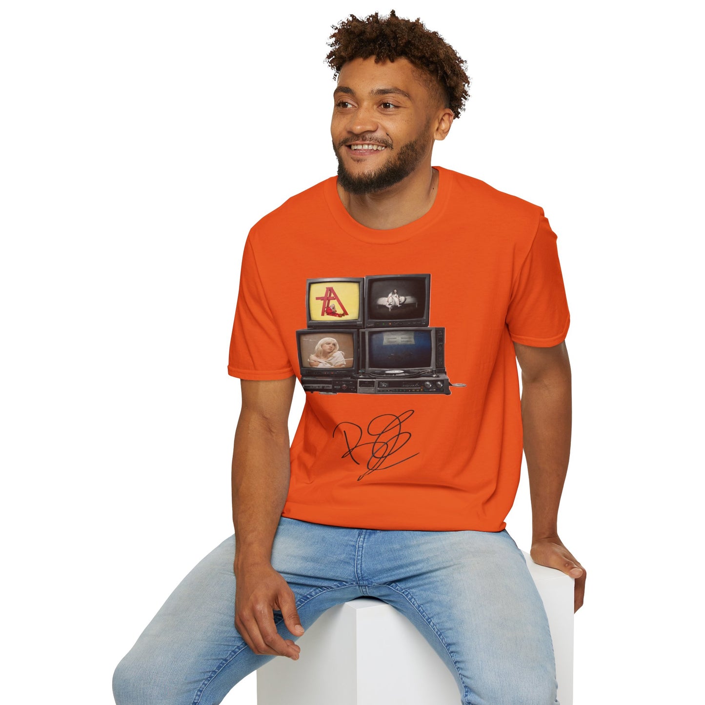 Alt Pop Retro TV Stack Collage T-Shirt
