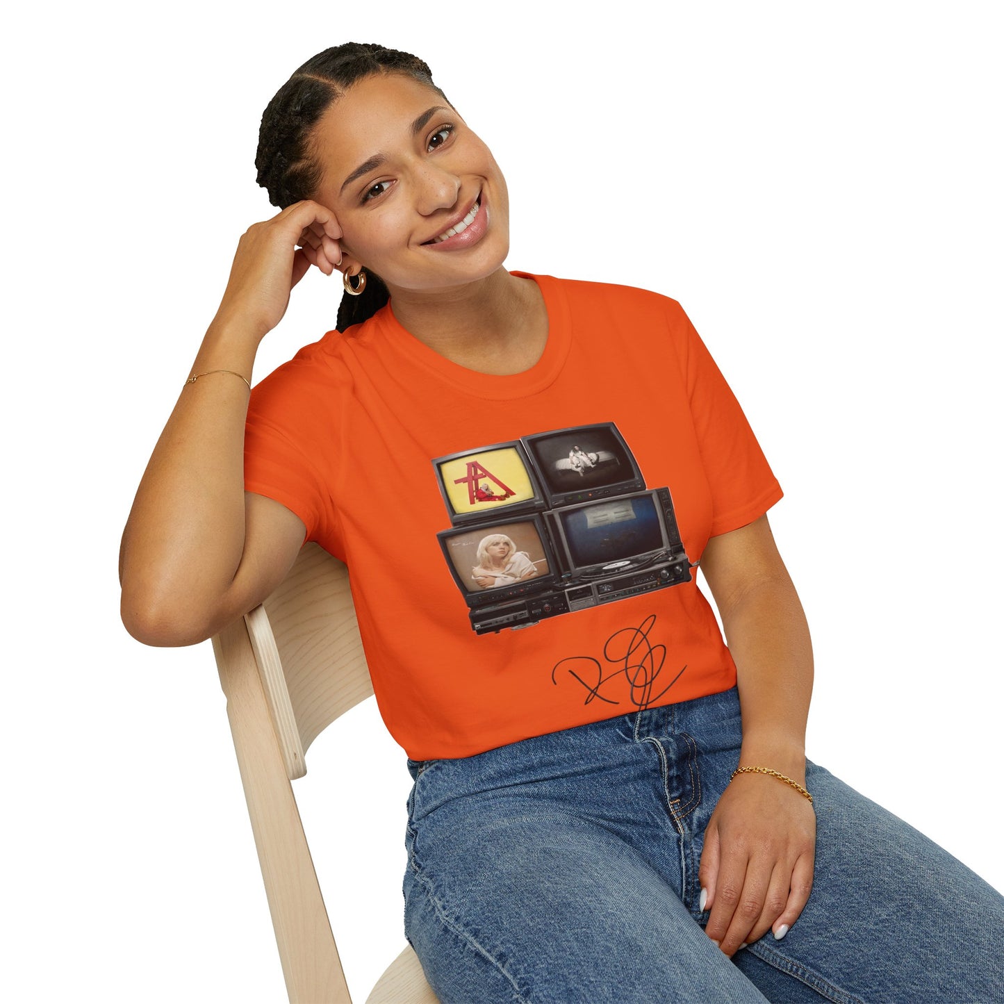 Alt Pop Retro TV Stack Collage T-Shirt