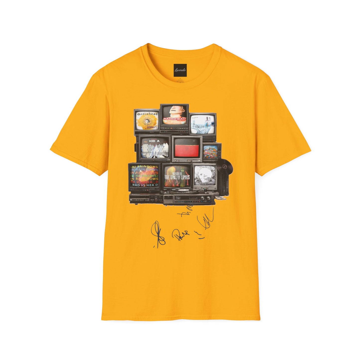 Radiohead Retro TV Stack Collage T-Shirt