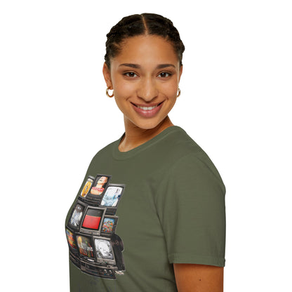 Radiohead Retro TV Stack Collage T-Shirt