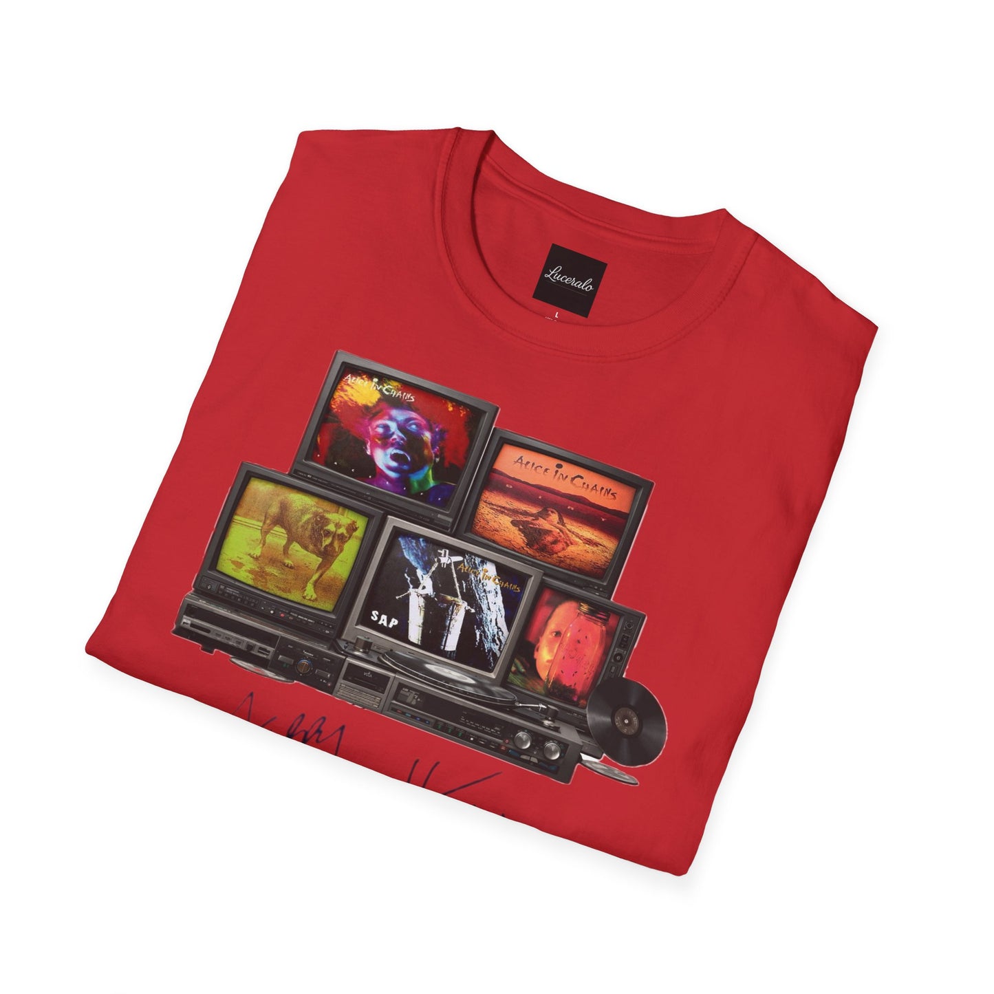 Alice in Chains Retro TV Stack Collage T-Shirt