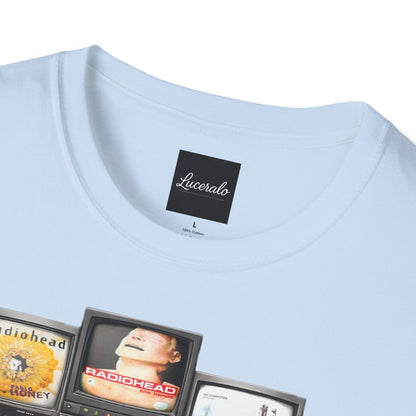 Radiohead Retro TV Stack Collage T-Shirt