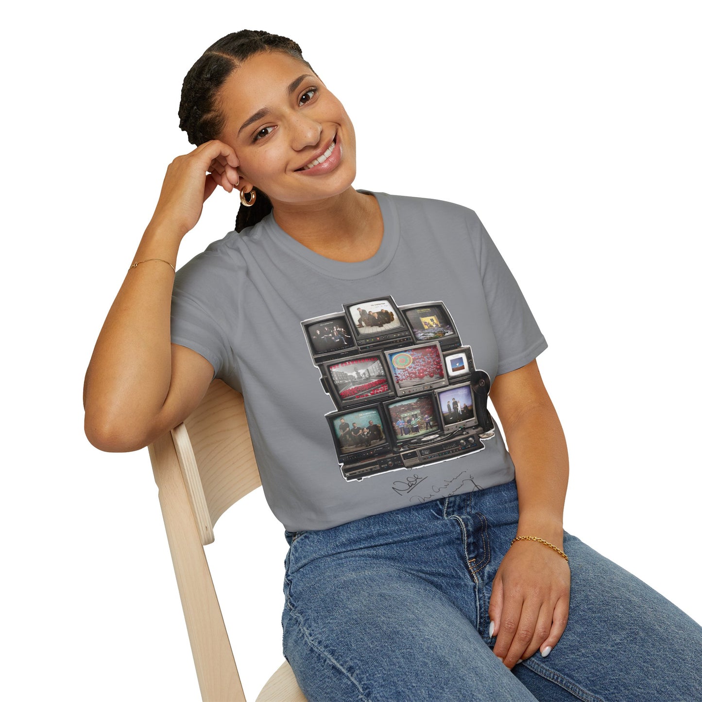 The Cranberries Retro Tv Stack Collage T-Shirt