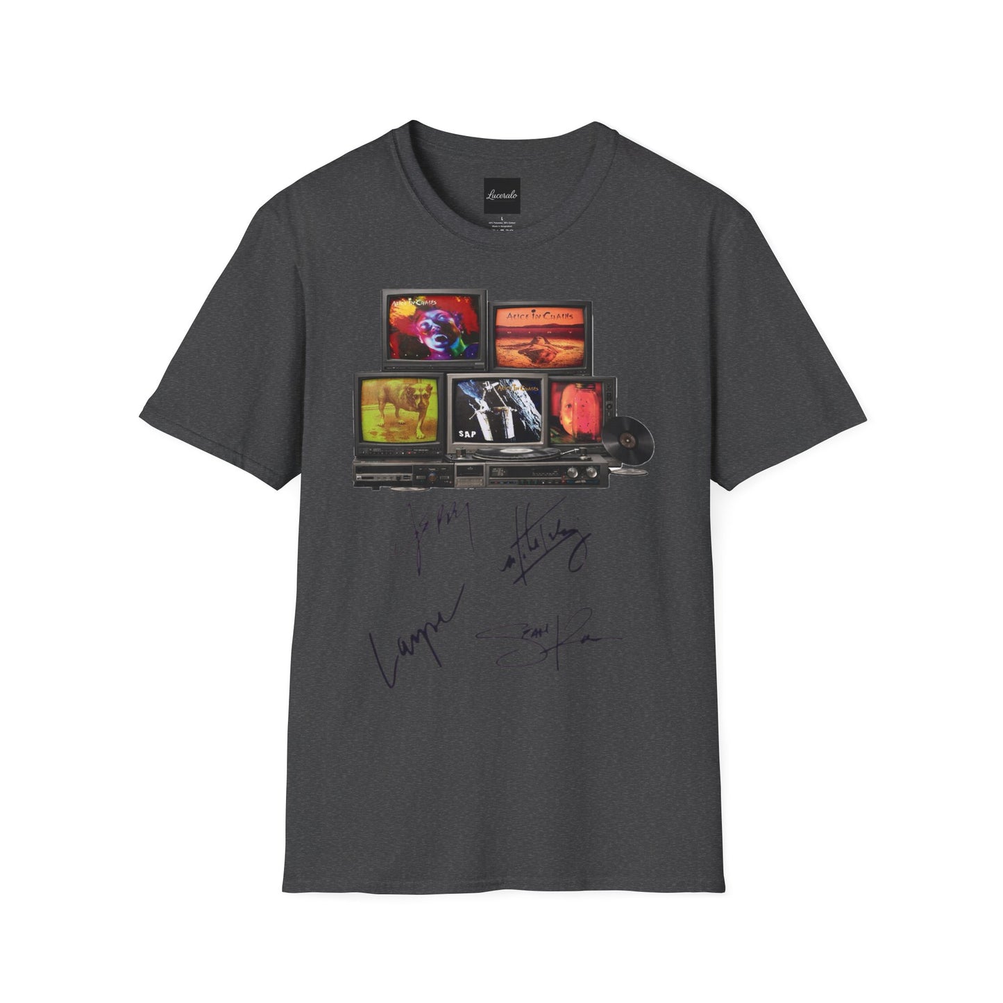 Alice in Chains Retro TV Stack Collage T-Shirt