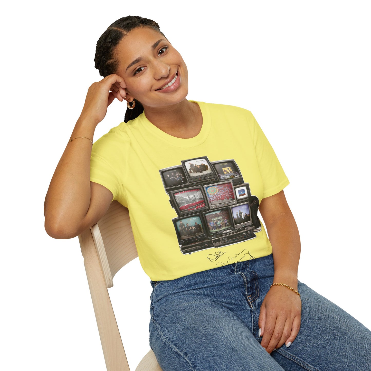 The Cranberries Retro Tv Stack Collage T-Shirt