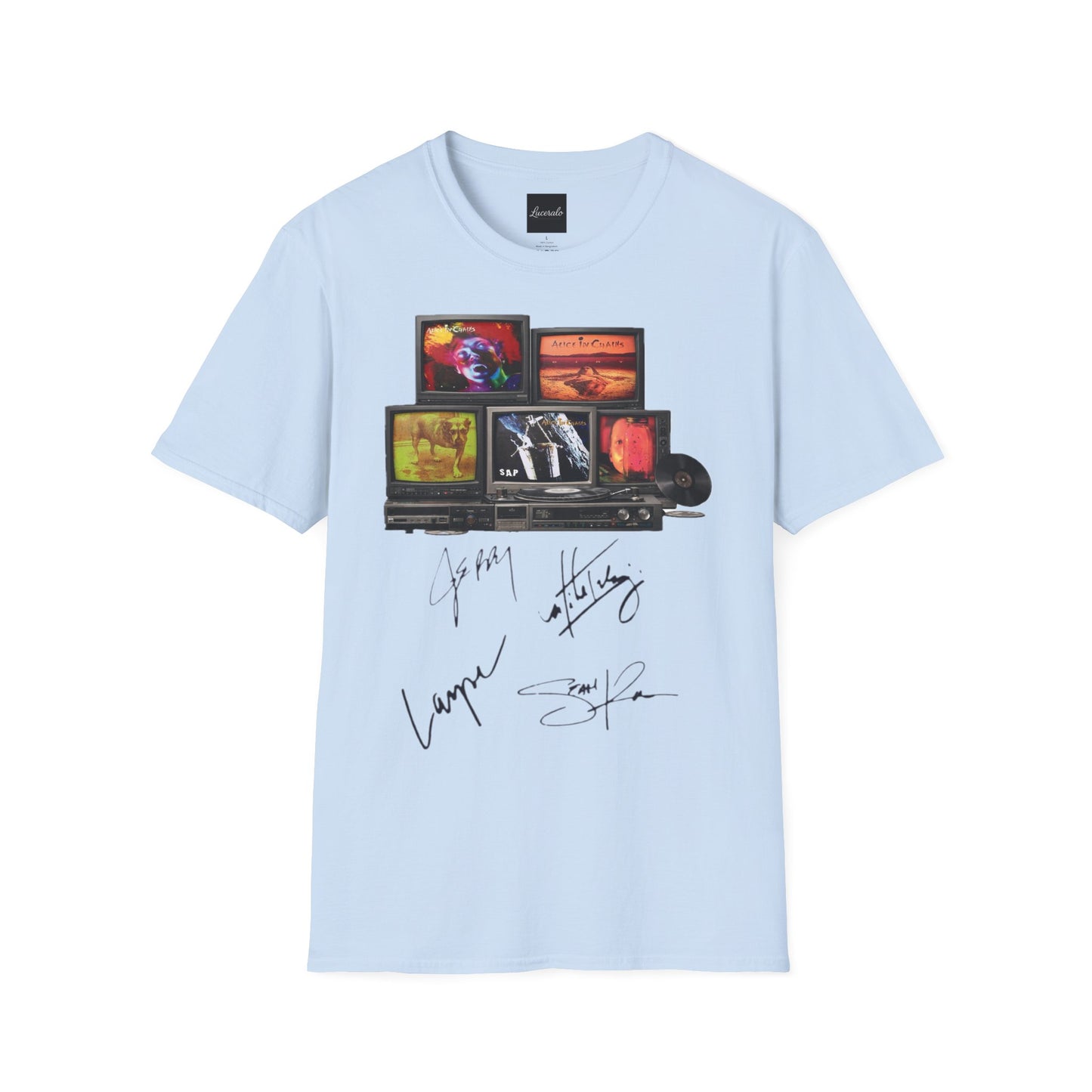 Alice in Chains Retro TV Stack Collage T-Shirt
