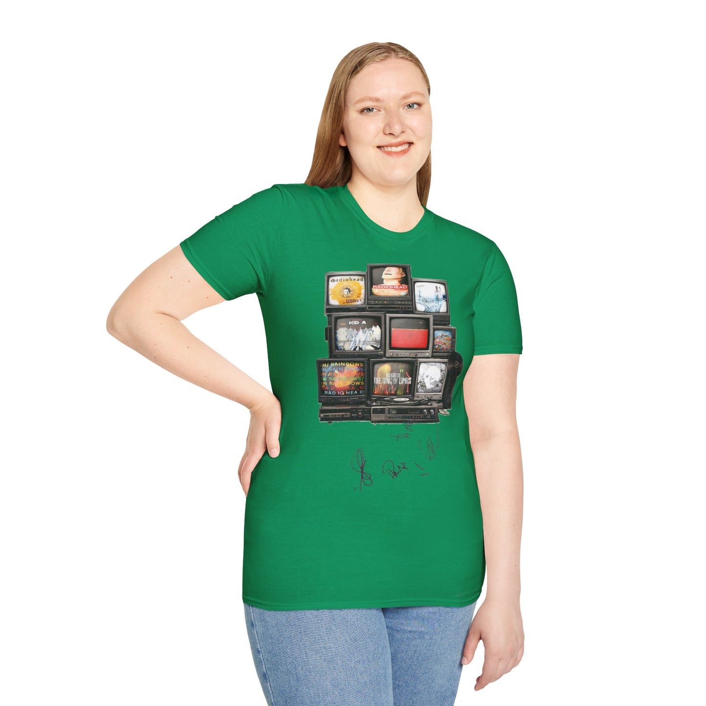 Radiohead Retro TV Stack Collage T-Shirt