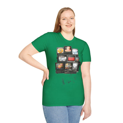 Radiohead Retro TV Stack Collage T-Shirt