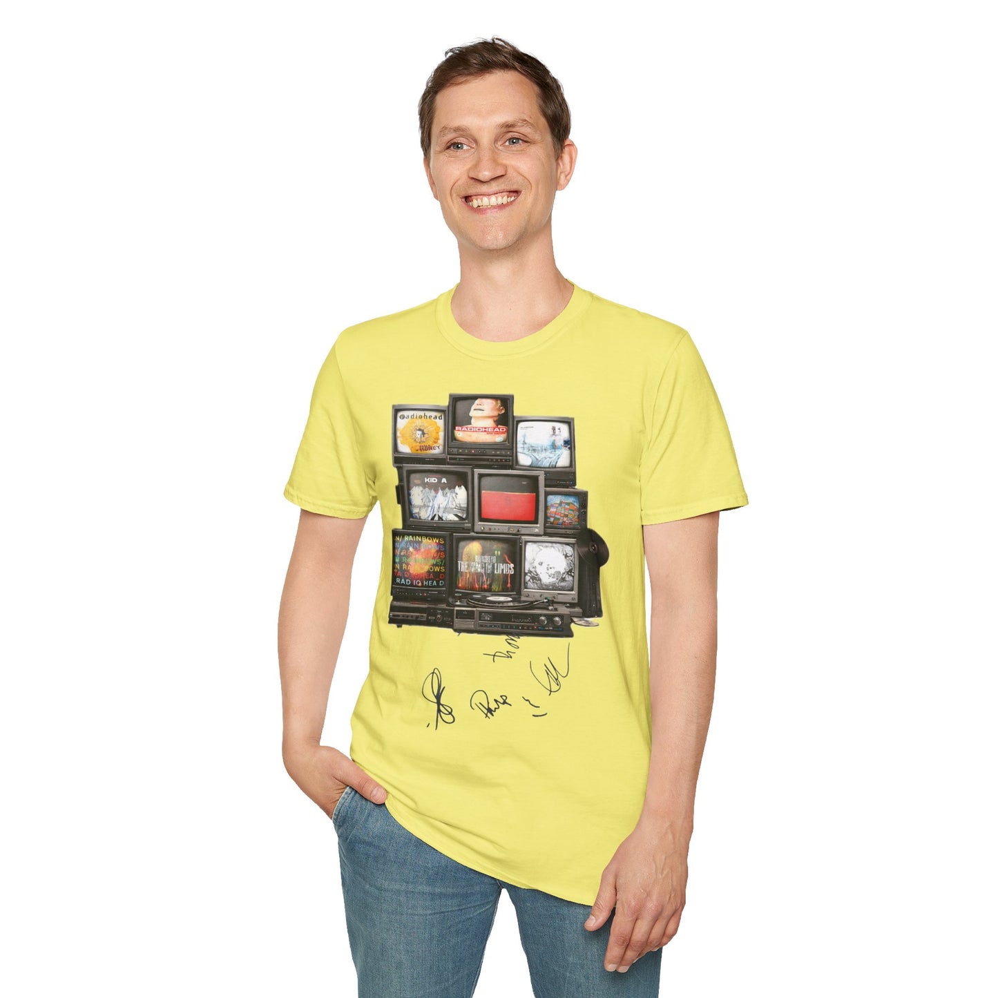 Radiohead Retro TV Stack Collage T-Shirt