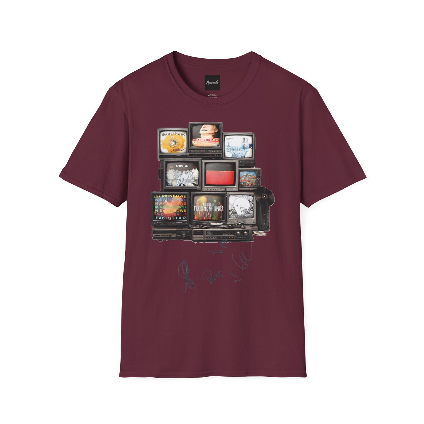 Radiohead Retro TV Stack Collage T-Shirt