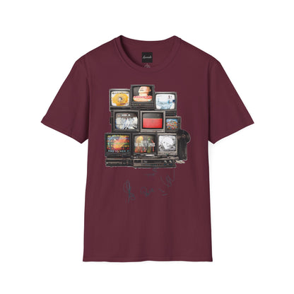 Radiohead Retro TV Stack Collage T-Shirt