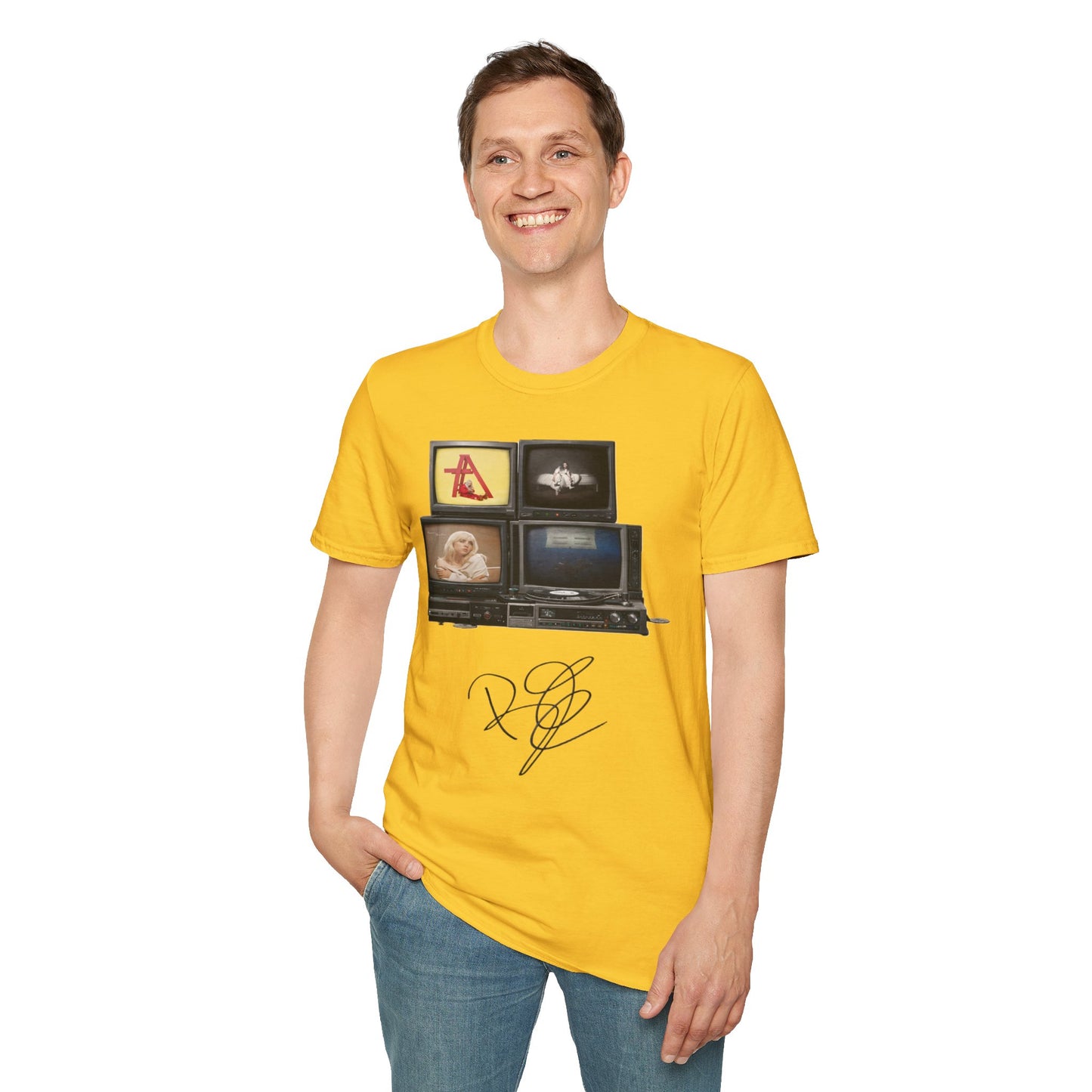 Alt Pop Retro TV Stack Collage T-Shirt