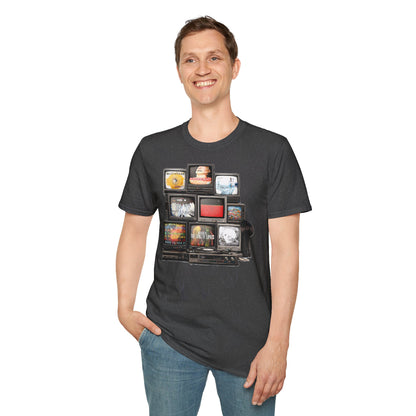 Radiohead Retro TV Stack Collage T-Shirt