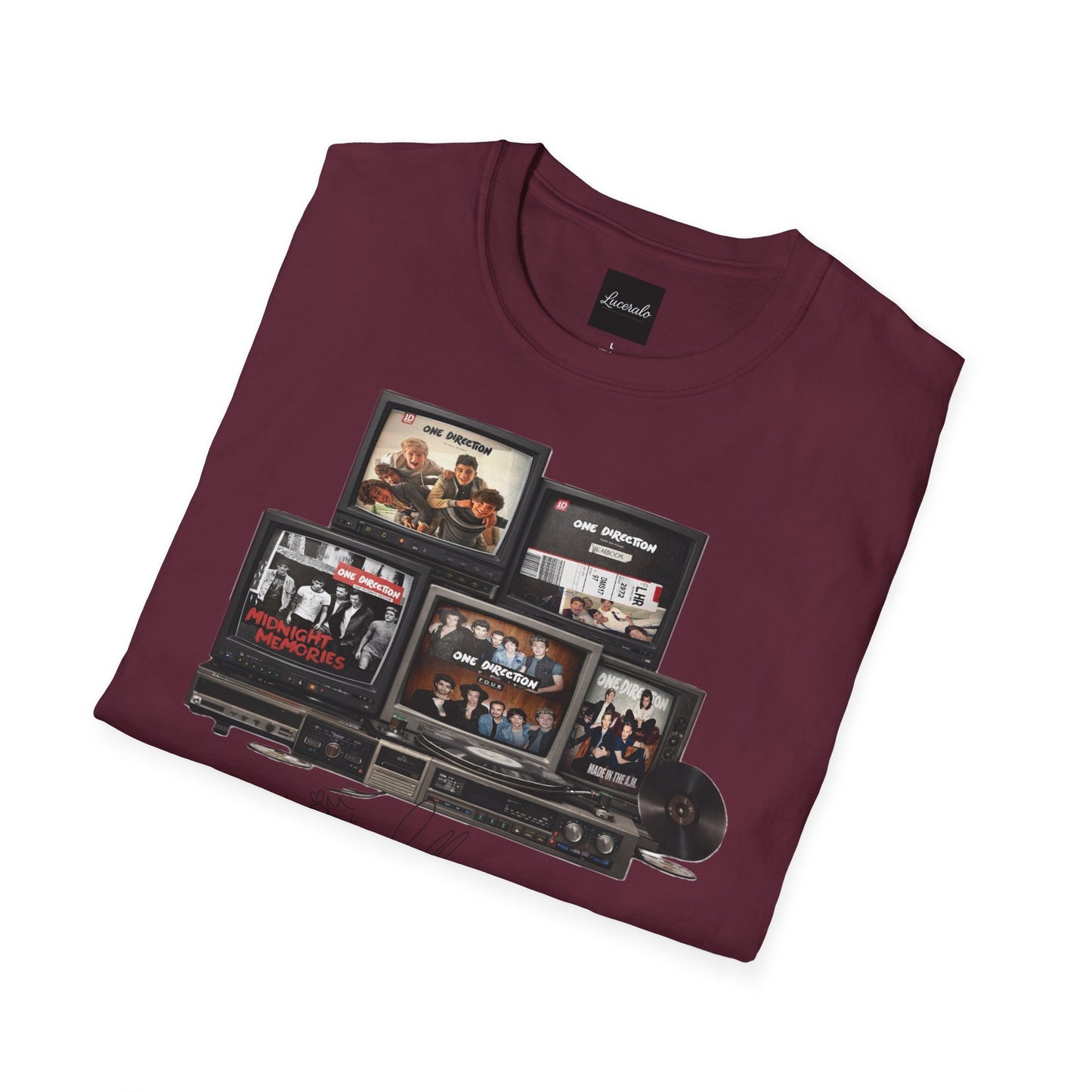 One Direction Retro TV Stack Collage T-Shirt