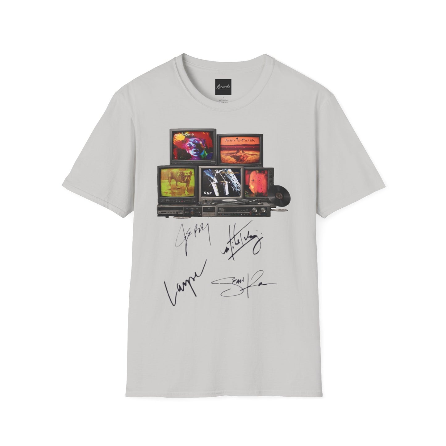 Alice in Chains Retro TV Stack Collage T-Shirt