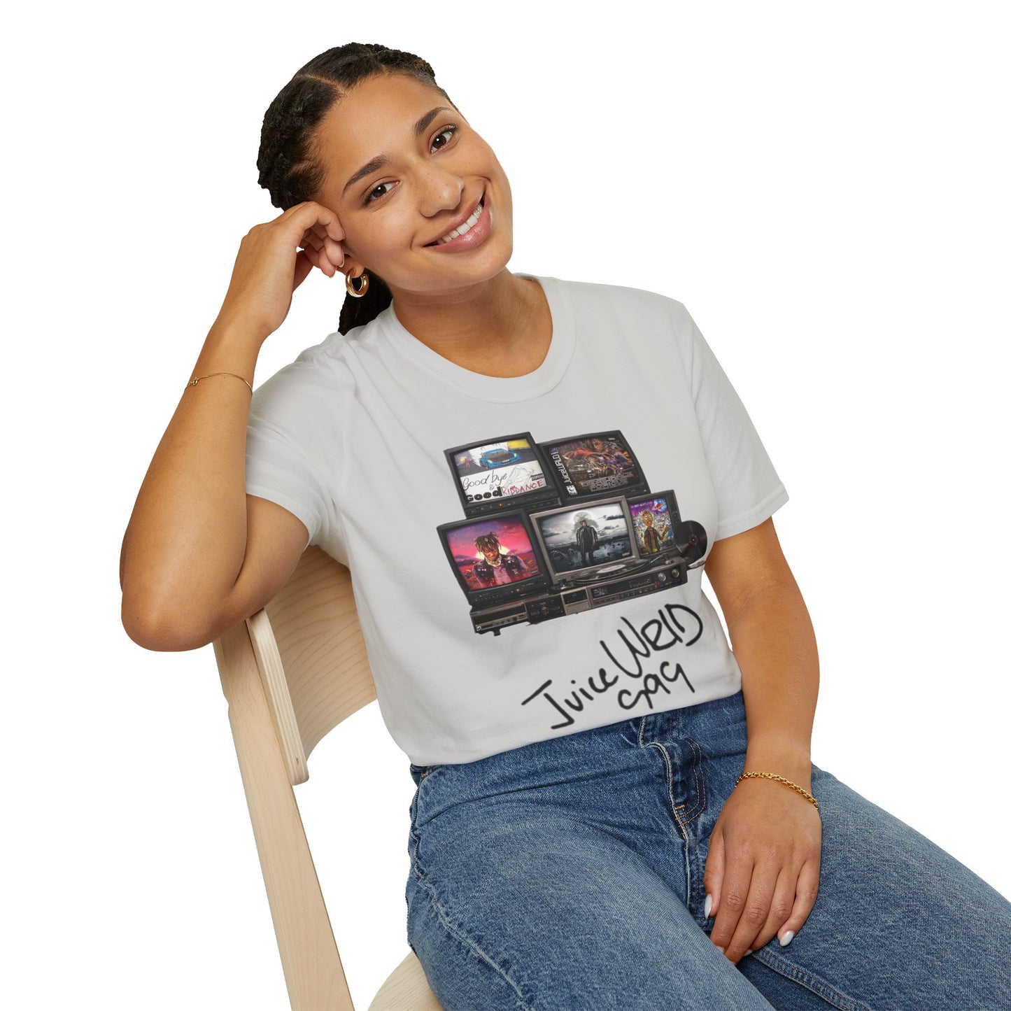 Juice Wrld Retro TV Stack Collage T-Shirt