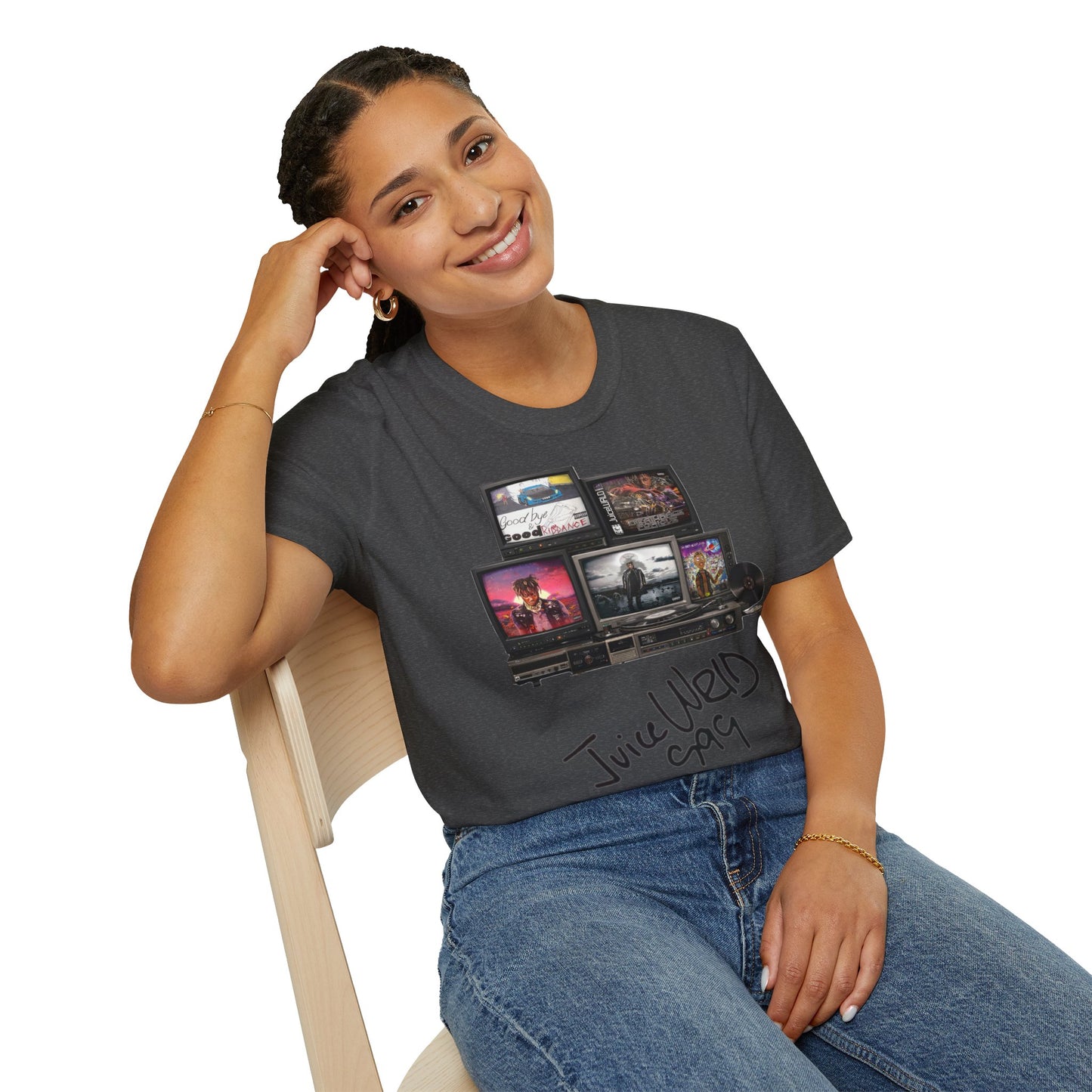 Juice Wrld Retro TV Stack Collage T-Shirt