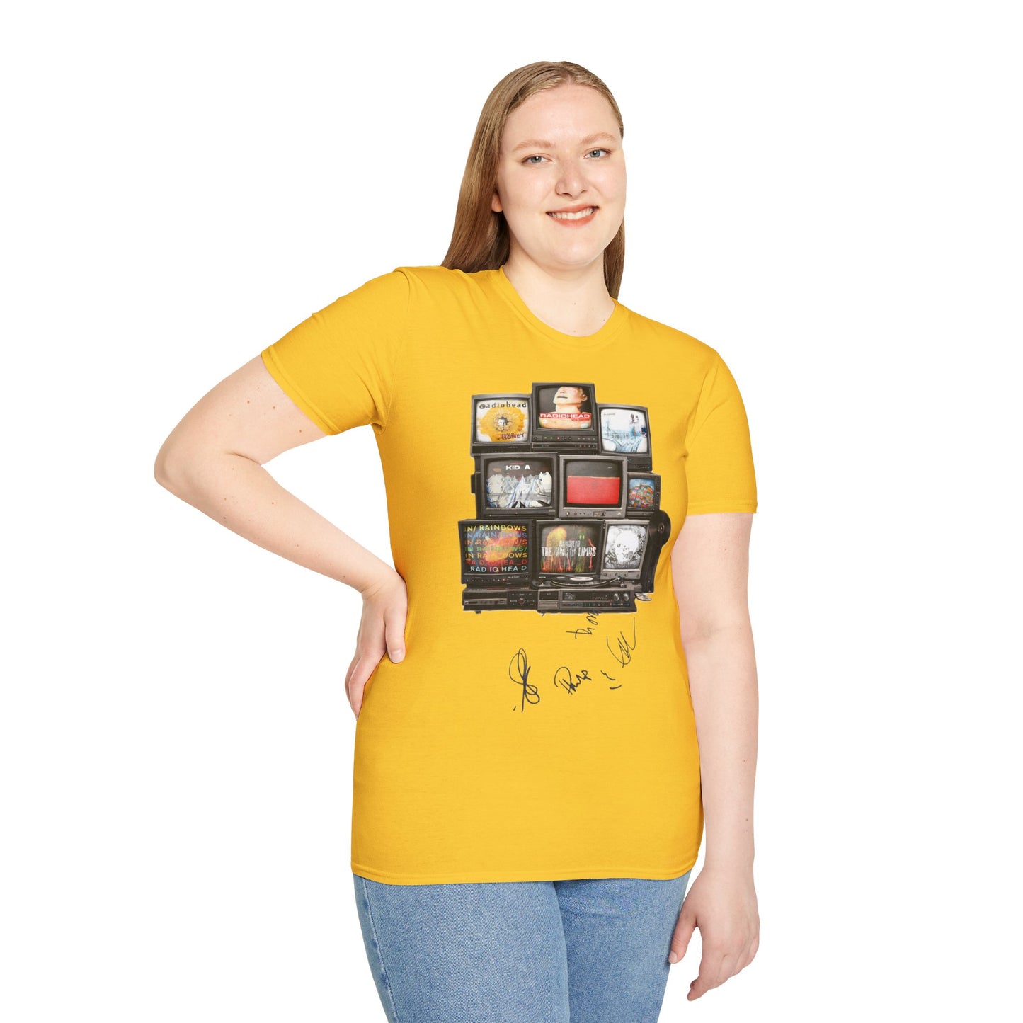 Radiohead Retro TV Stack Collage T-Shirt
