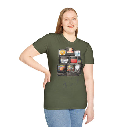 Radiohead Retro TV Stack Collage T-Shirt