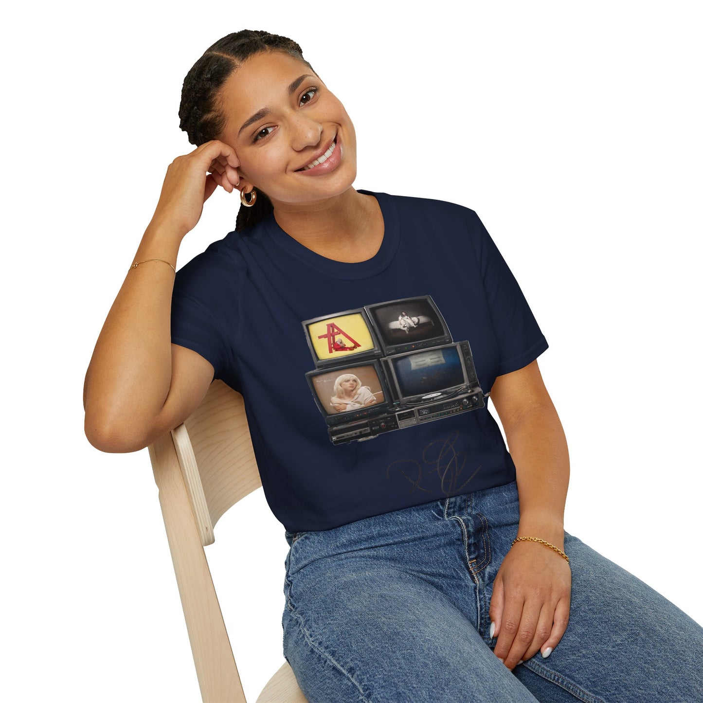 Alt Pop Retro TV Stack Collage T-Shirt