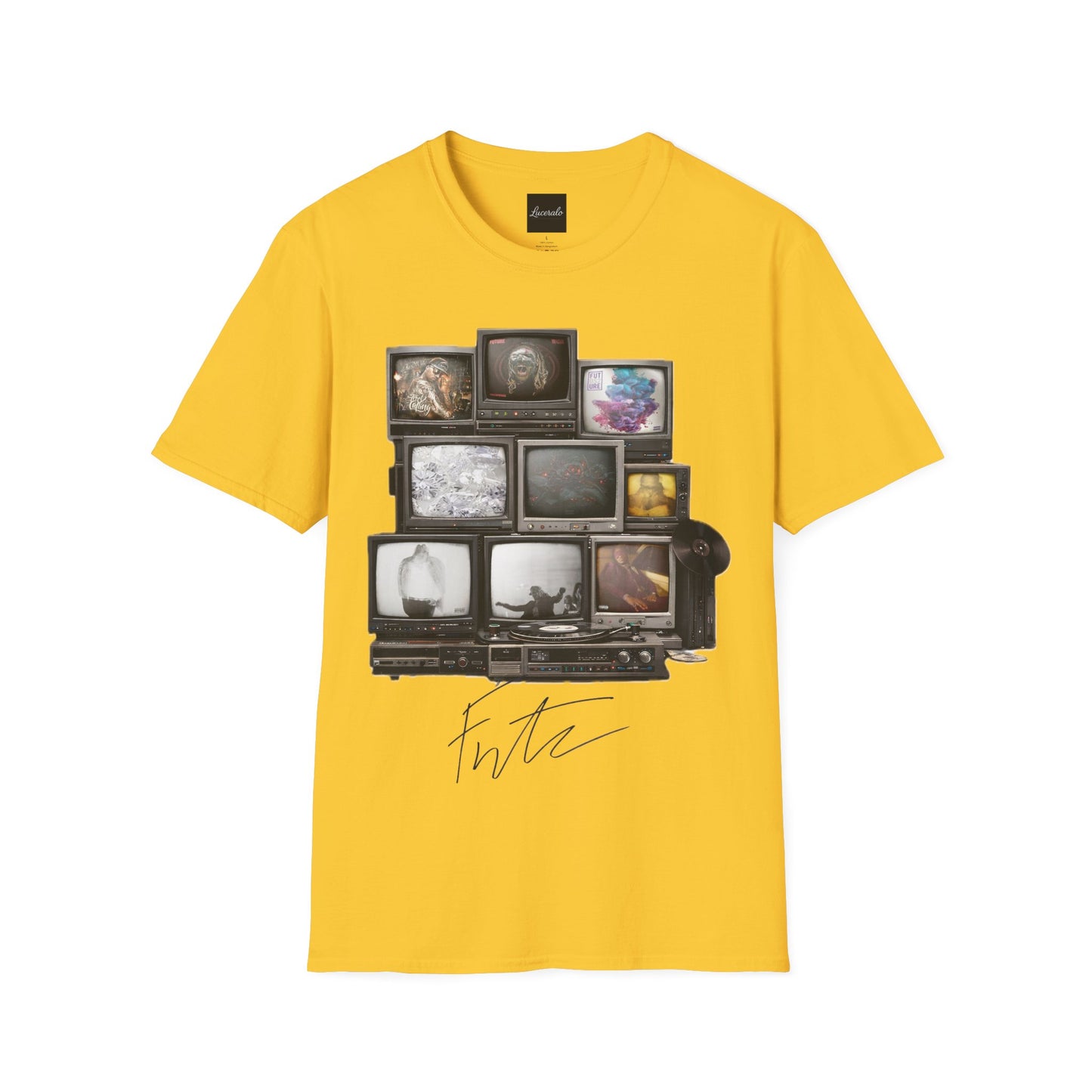 Future Retro TV Stack Collage T-Shirt