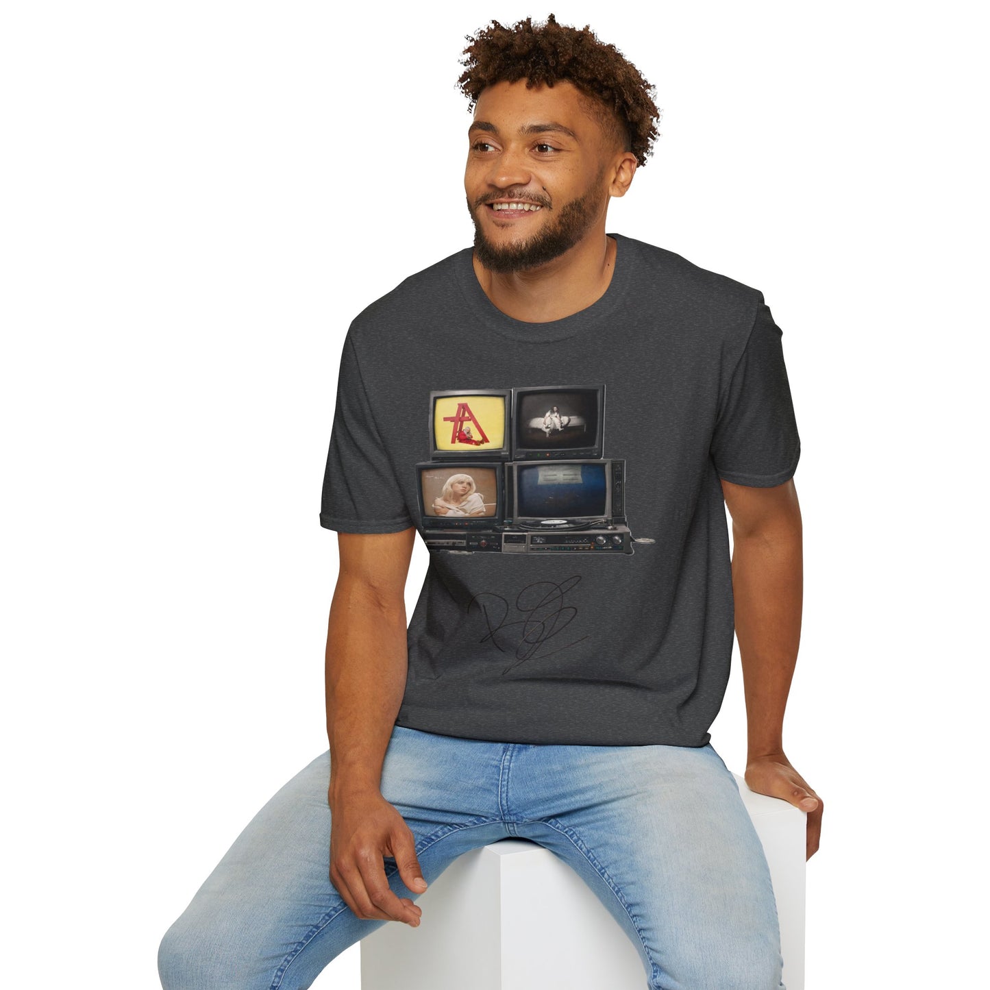 Alt Pop Retro TV Stack Collage T-Shirt