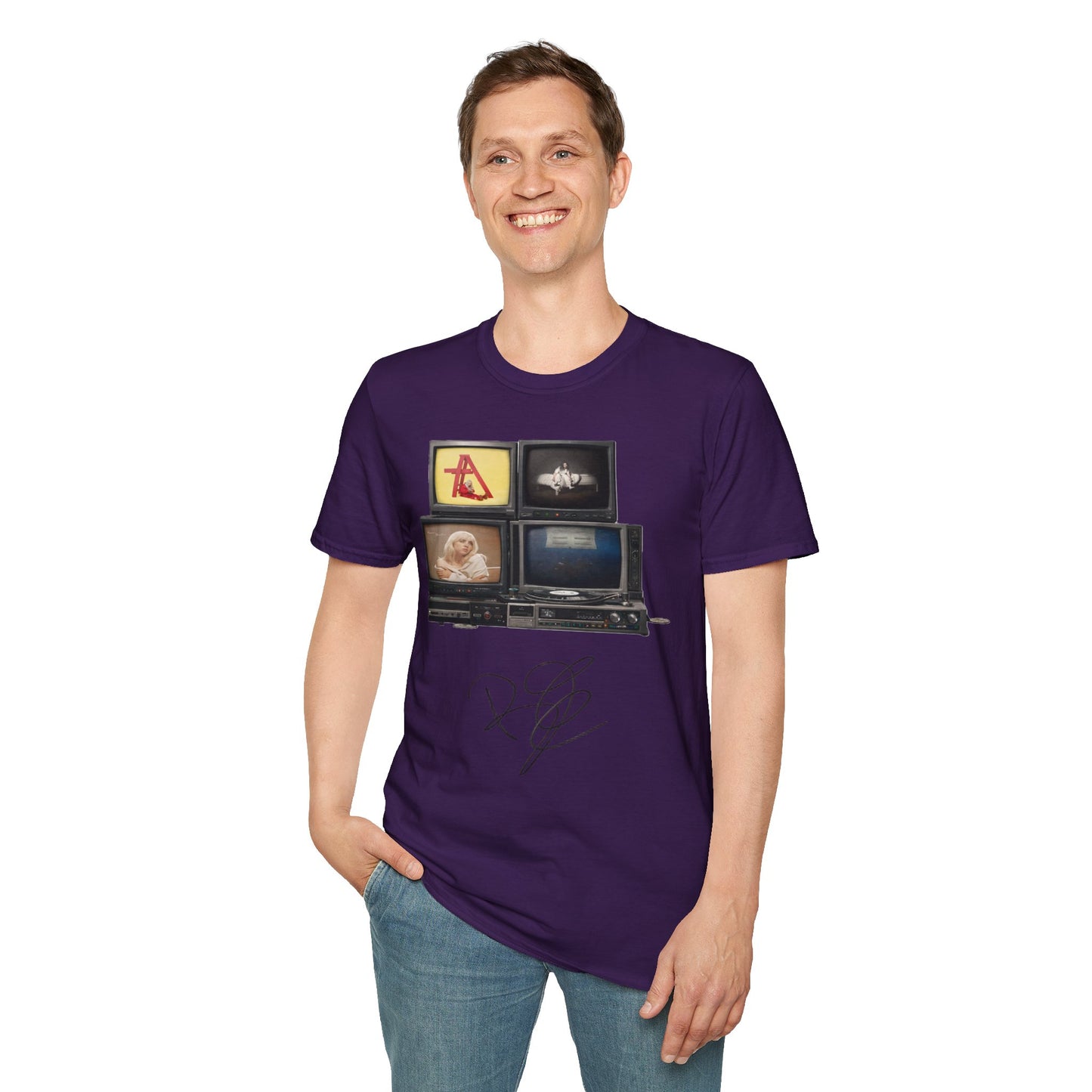 Alt Pop Retro TV Stack Collage T-Shirt
