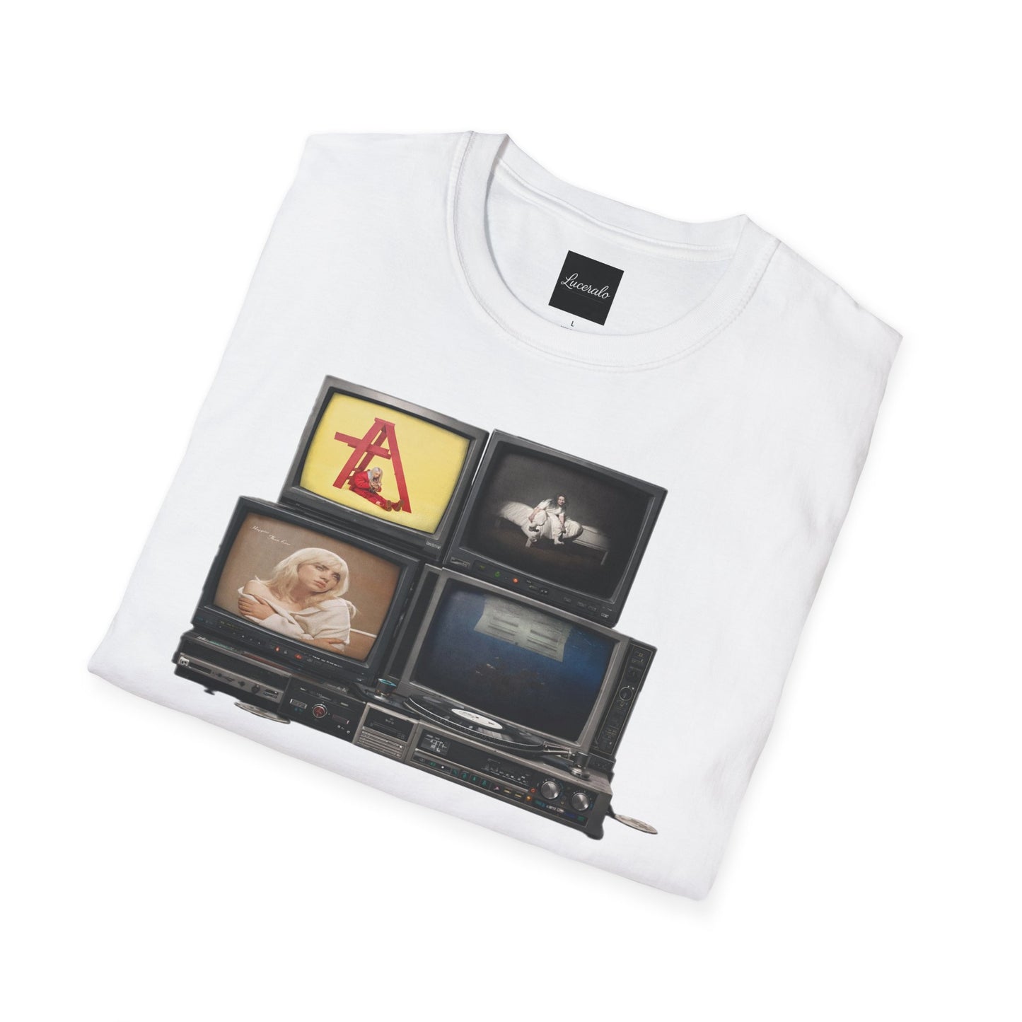 Alt Pop Retro TV Stack Collage T-Shirt