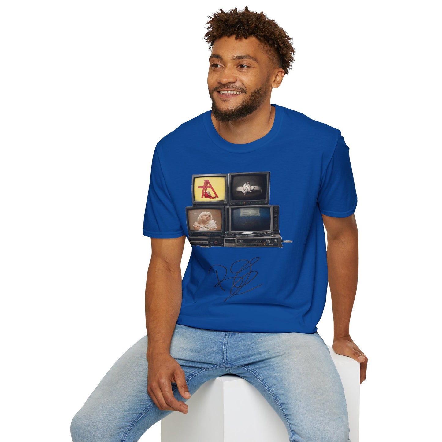 Alt Pop Retro TV Stack Collage T-Shirt