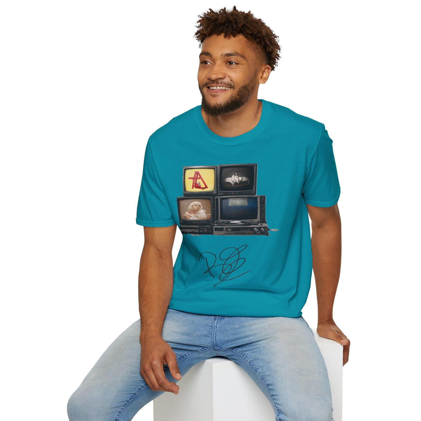 Alt Pop Retro TV Stack Collage T-Shirt