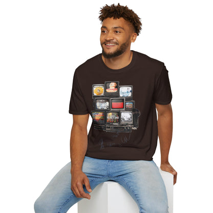 Radiohead Retro TV Stack Collage T-Shirt