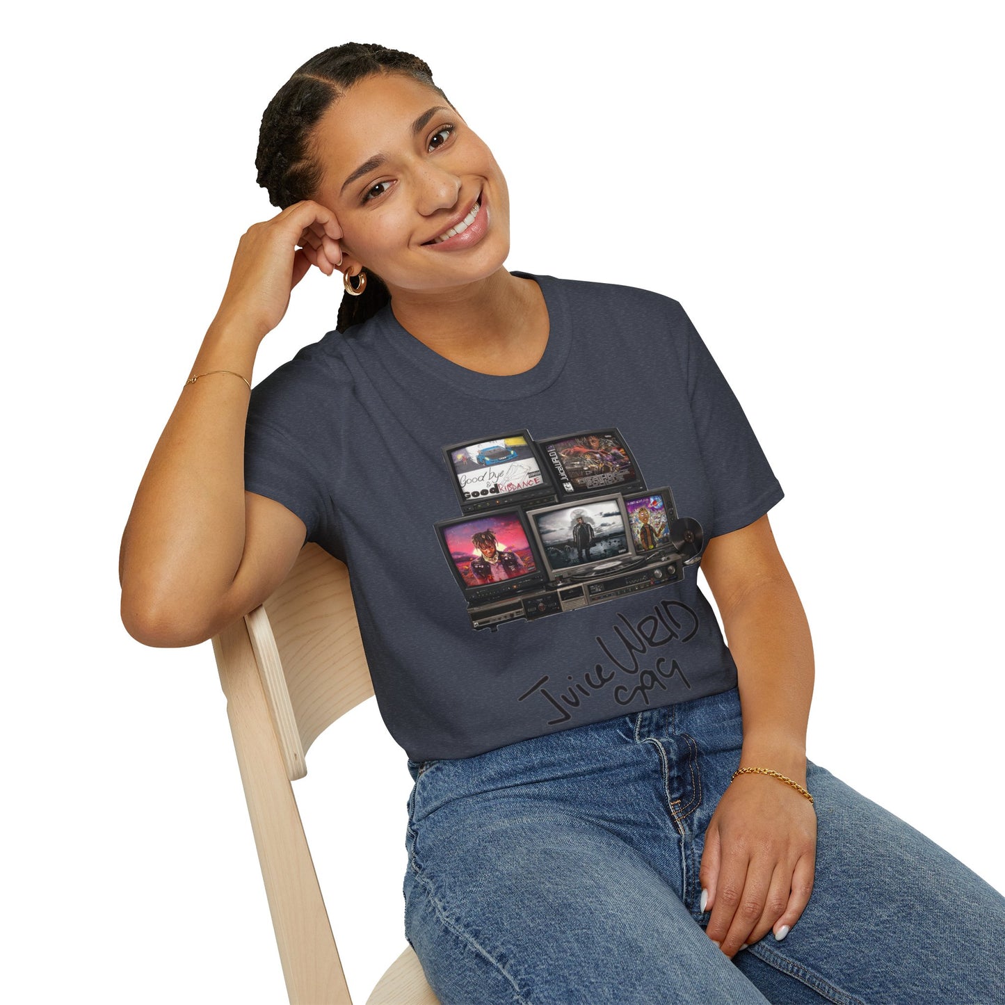 Juice Wrld Retro TV Stack Collage T-Shirt
