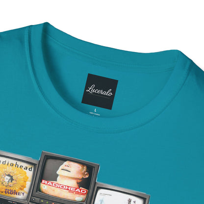 Radiohead Retro TV Stack Collage T-Shirt